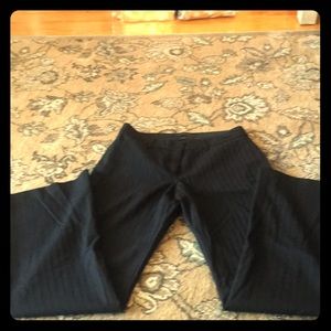 Express pants, black with a silver pinstripe